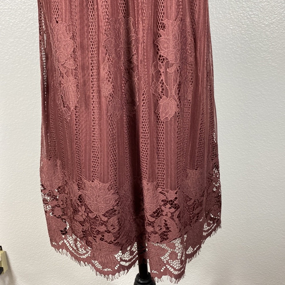 No Boundaries Rustic Brick Lace Mini Dress - Picture 8 of 13